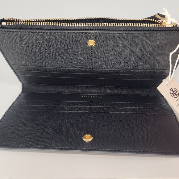 Tory Burch Emerson Black Saffiano Leather Wallet - Picture 4 of 7